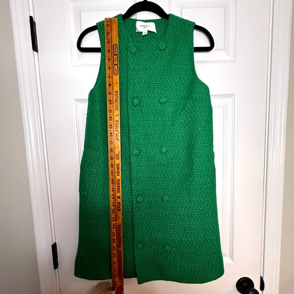 Pomander Place Green Tweed Sleeveless Double Breasted‎ Mini Dress XS - Picture 10 of 10